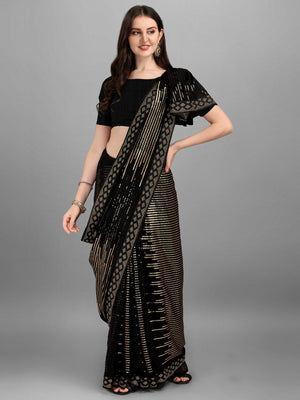 Black Heavy Georgette Worked Saree (N2ZWHOLEFABPYRAMID1201)