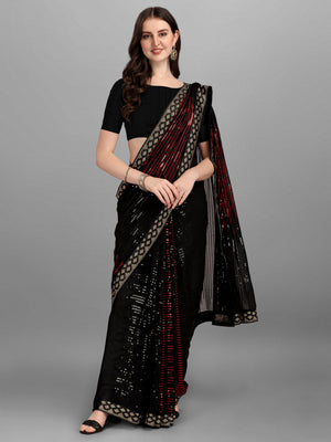 Black Heavy Georgette Worked Saree (N2ZWHOLEFABPYRAMID1206)