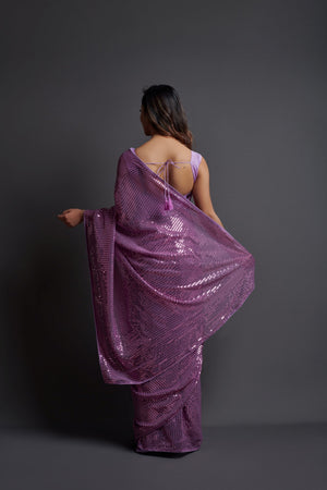 Wine Heavy Georgette Wine Saree (N2ZWOLEFABPLAIN2014E)