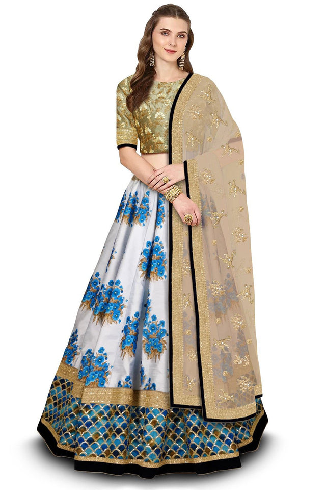 Art Silk Embroidered Lehenga Choli