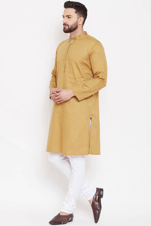 Buy Men's Linen Kurta in Beige