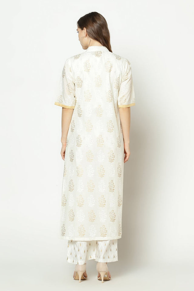 Buy Blended Cotton Top Set in White