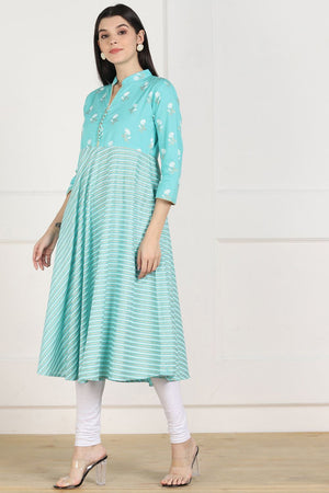 Shop Blended Cotton Stripes Kurti Online
