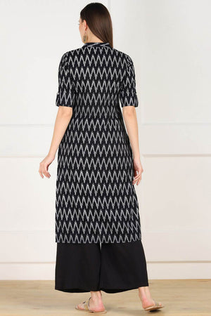 Buy Blended Cotton Kurti in Black