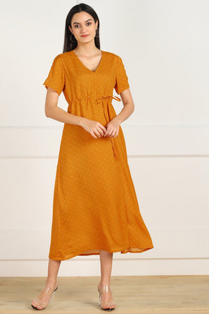 Buy Dress in Yellow and White