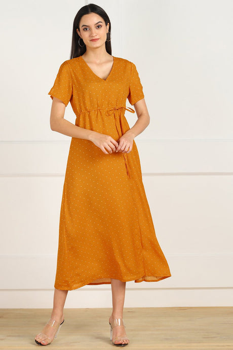 Buy Dress in Yellow and White