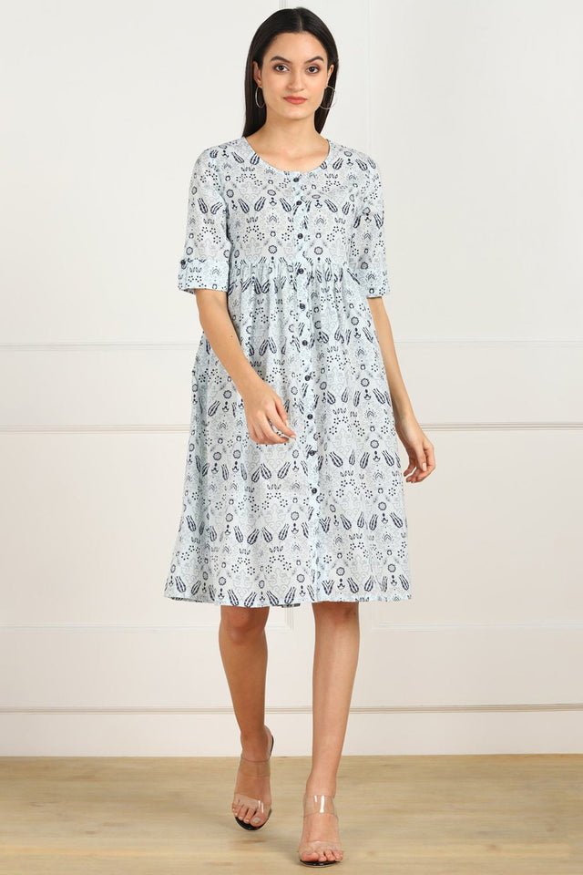 Shop Blended Cotton Kalamkari Dress Online