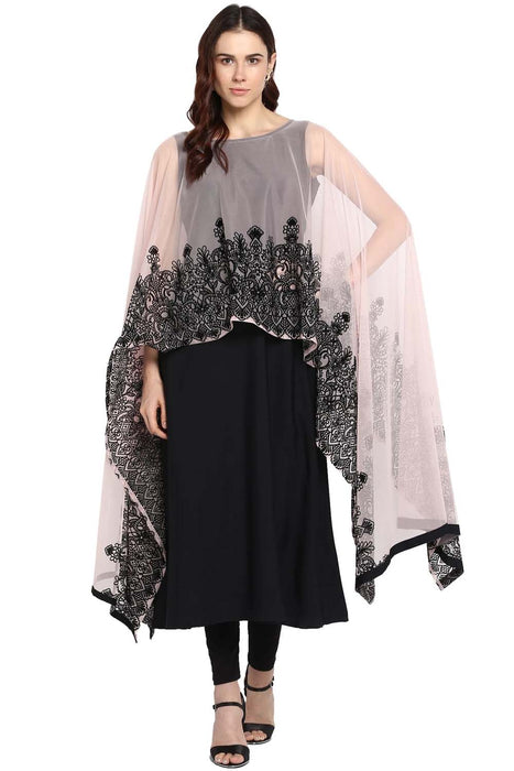 CRYSTAL ROSE CAPE KURTI WITH COWL DHOTI SET (SW09) – Madzin : Luxury  Womenswear