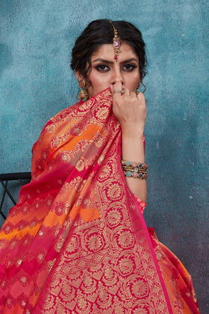 Magenta Banarasi Woven Saree