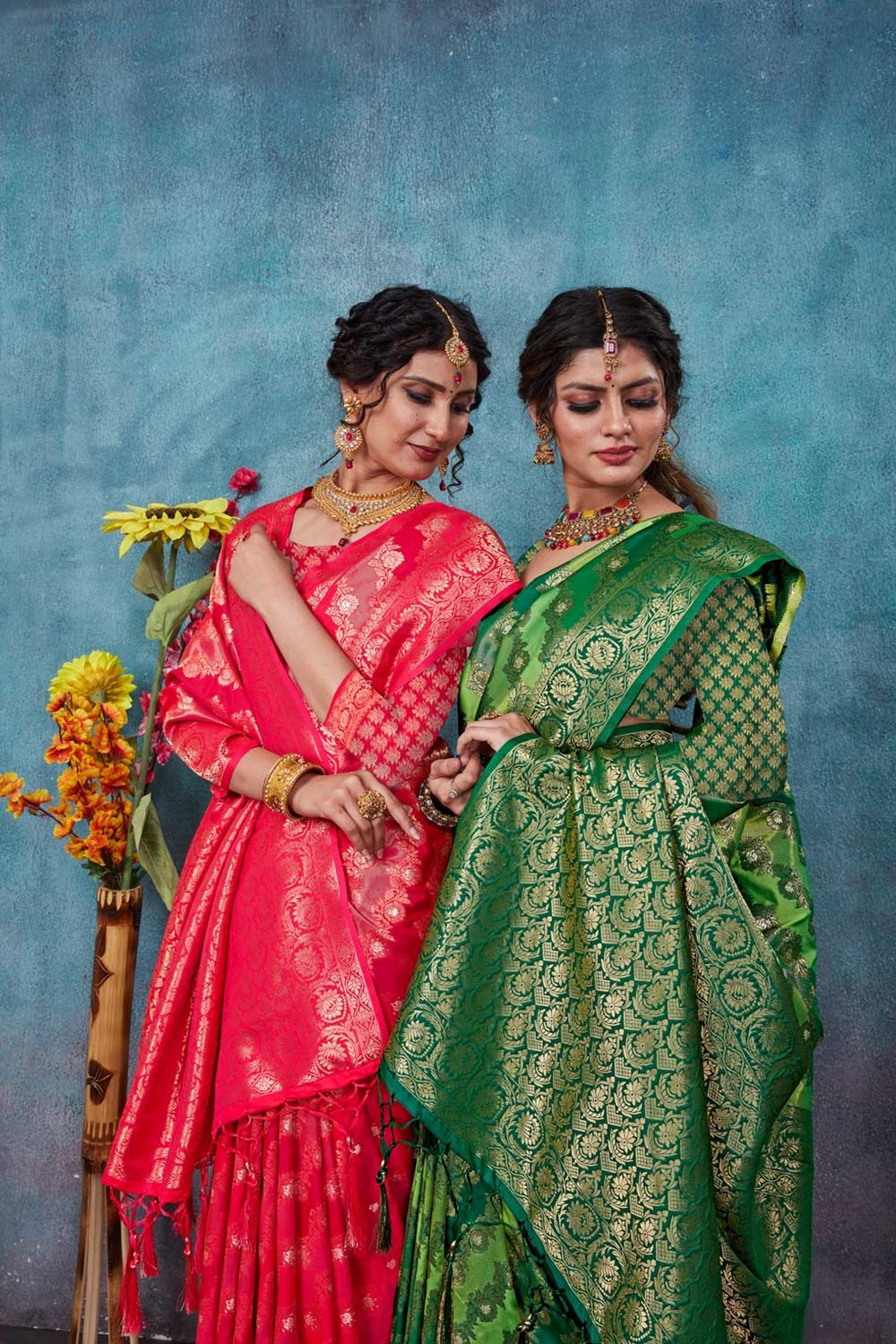 Green Banarasi Woven Saree