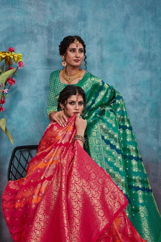 Blue Banarasi Woven Saree