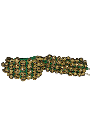 Brass Ghungroo On Green Pad (40+40 Bells) (ghungru-Green-4line-16no)