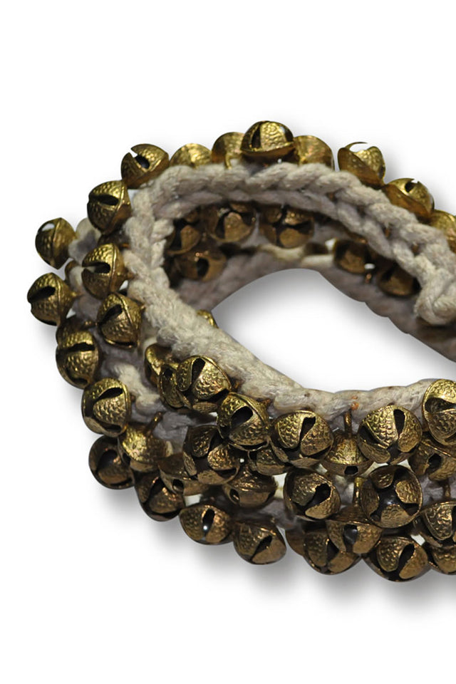 Kathak 2-Line 12 No. Brass Ghungroo On Gold Pad (25+25 Bells)